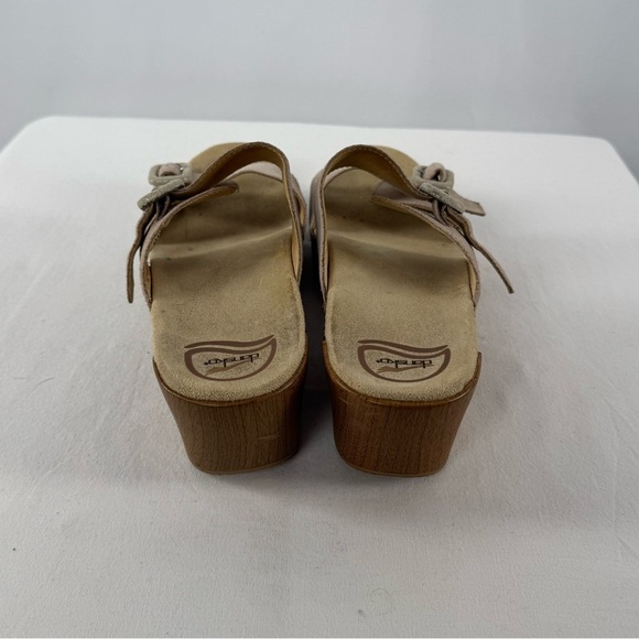 Dansko Sophie Strappy Leather Platform Sandals in Glitter Tan Size 10.5 or 11 - Picture 6 of 6